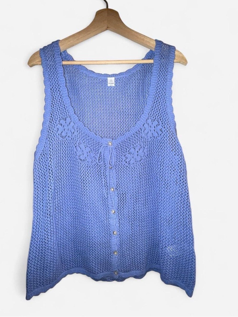 Women’s Old Navy Periwinkle Blue Crochet Button-Front Tank Top